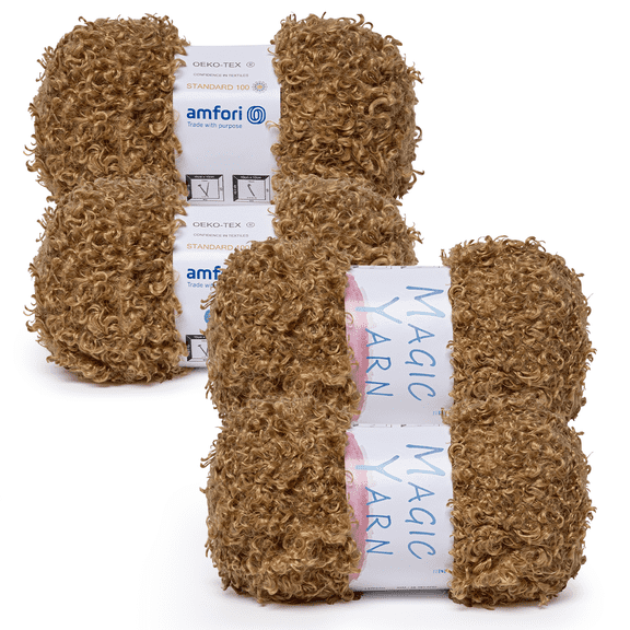 NORVIAN 4Skeins Soft Fluffy Teddy Yarn, #5 Bulky 100% Polyester Fuzzy Eyelash Yarn, 100g(3.53oz), 35m(38.28yds)Per Skein