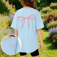 thumbnail image 2 of Little Girls Casual Short Sleeve T Shirt Crewneck Printed Top Clothing Light Blue Size 6-7T, 2 of 6