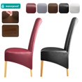 thumbnail image 2 of Fundas impermeables de tela PU para silla de comedor, Protector elástico de Color sólido para sala de estar, Tamaño XL, 2 of 4