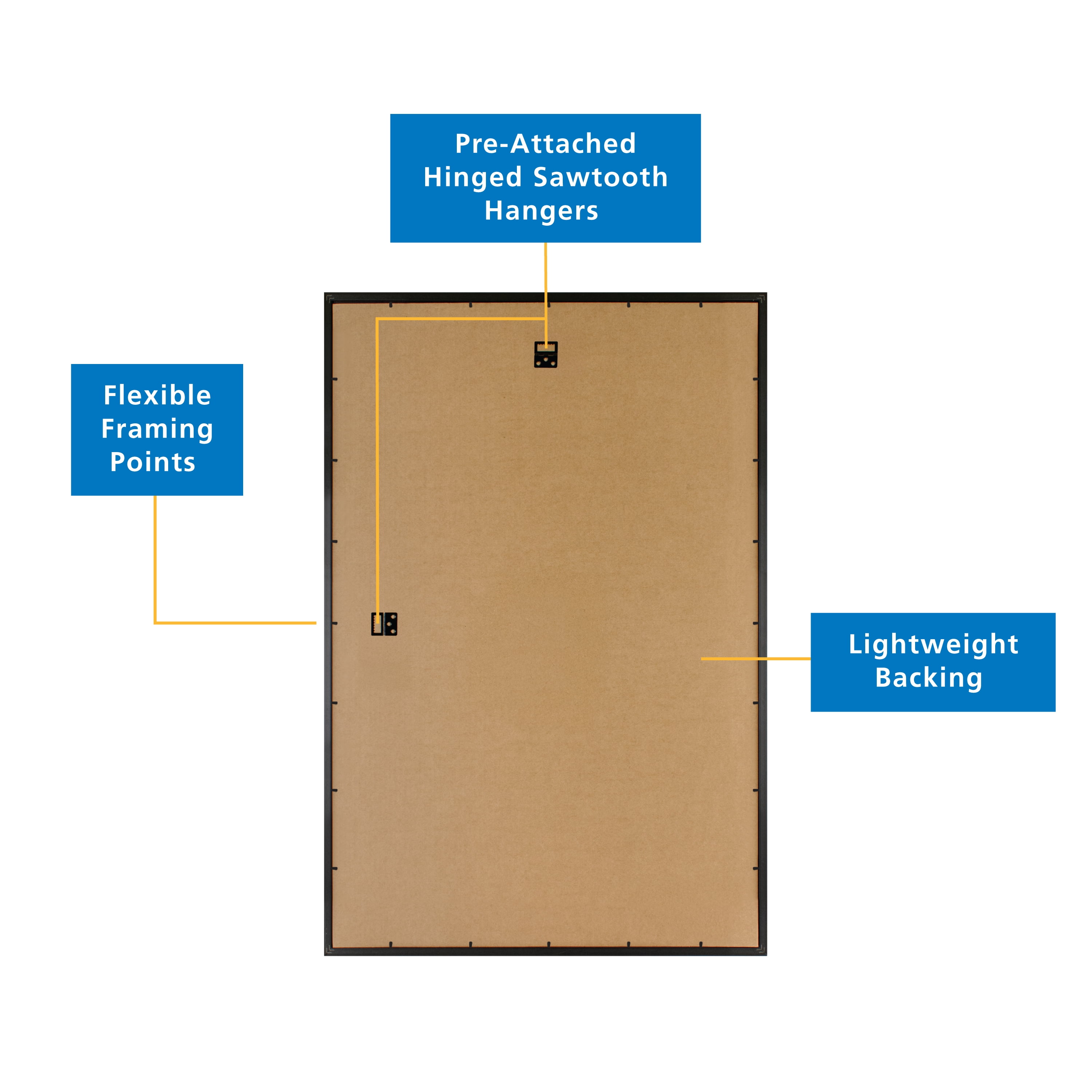 Mainstays – 22x34 Picture Frame – Black Rounded Profile Wall Photo Frame