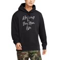 thumbnail image 3 of Rocking the Boy Mom Life Hoodie Funny Cute Boy Mom Pullover Pullover Hoodie Black, 3 of 7