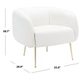 thumbnail image 5 of Safavieh Couture High Line Collection Alena Navy Wool Blend Accent Chair - 33" W x 29.92" L x 28.7" H Cream/Gold, 5 of 6