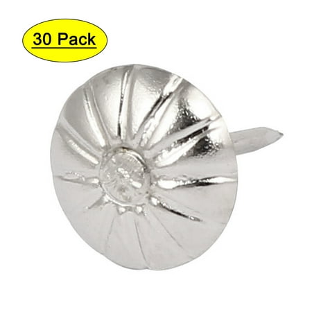 

Unique Bargains Furniture Metal Domed Head Upholstery Tack Nail Silver Tone 7/16 Dia 30pcs