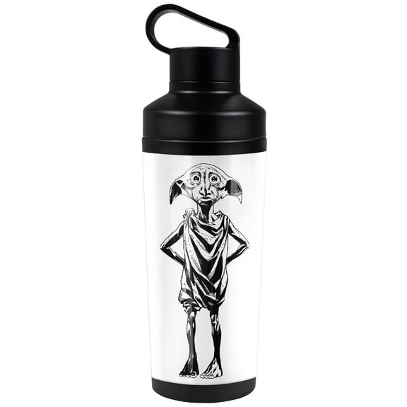 Harry Potter Official Dobby 18 oz Insulated Water Bottle, Leak Resistant, Vacuum Insulated Stainless Steel with 2-in-1 Loop Cap
