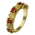 thumbnail image 2 of MANHUJI Costume Jewelry for Women Bright Zircon Ring Red Stone Jewelry Fashion Jewelry Engaged Ring for Women Stainless Steel Rings for Women Stainless Steel Rings for Women (Gold,6), 2 of 6