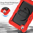 thumbnail image 7 of Case for iPad Air 5th Generation / iPad Air 4th Generation 10.9 inch with Screen Protector, 360 Degree Rotating Kickstand Hand Strap Shockproof Cover with Shoulder Strap, Red, 7 of 7