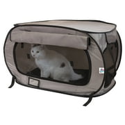 SportPet Designs Medium Soft-Sided Pop-Open Cat & Dog Travel Kennel, Gray