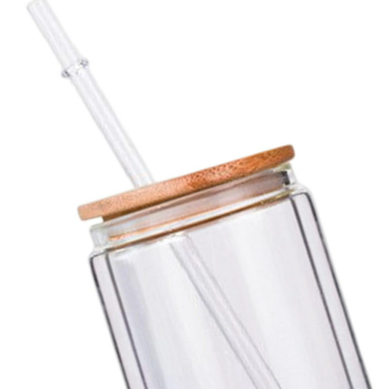 ColoVie Glass Tumbler with 3 IN 1 Lids and Glass Straws(Extra