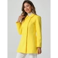 thumbnail image 3 of DARING DIVA Women's Peter Pan Collar Double Breasted Winter Trench Coat Yellow L, 3 of 6