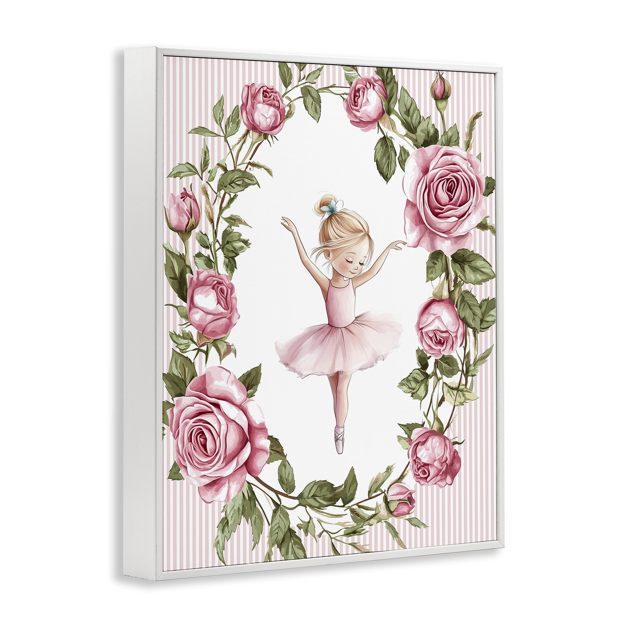 Stupell Industries Little Rose Dance White Framed Giclee Art, design by Christine Simpson Art