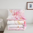 thumbnail image 5 of Manfei Cute Initial K Twin Comforter Sets,Princess Bow Bedding Set,Golden Pink,Pink Reversible,2pcs,1 Comforter and 1 Pillowcase, 5 of 7