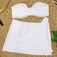 thumbnail image 6 of Swimsuits For Women 2025 Solid Color Bikini Set 3 Piece Accessories Backless Swimwear" White Bathing Swimwears S, 6 of 8