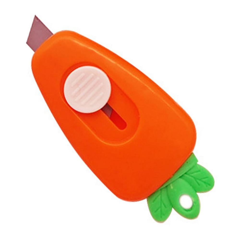 Mini Utility KnifeCarrot Shape Safe Box Cutter Keychain Retractable