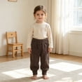 thumbnail image 2 of FYDUU Toddler Boys Casual Jogger Pants for Kids Outdoor Winter Trousers Elastic Waist Comfy Sweatpants with Pockets School Daily Wear Stylish Pants 5-6 Years, 2 of 8