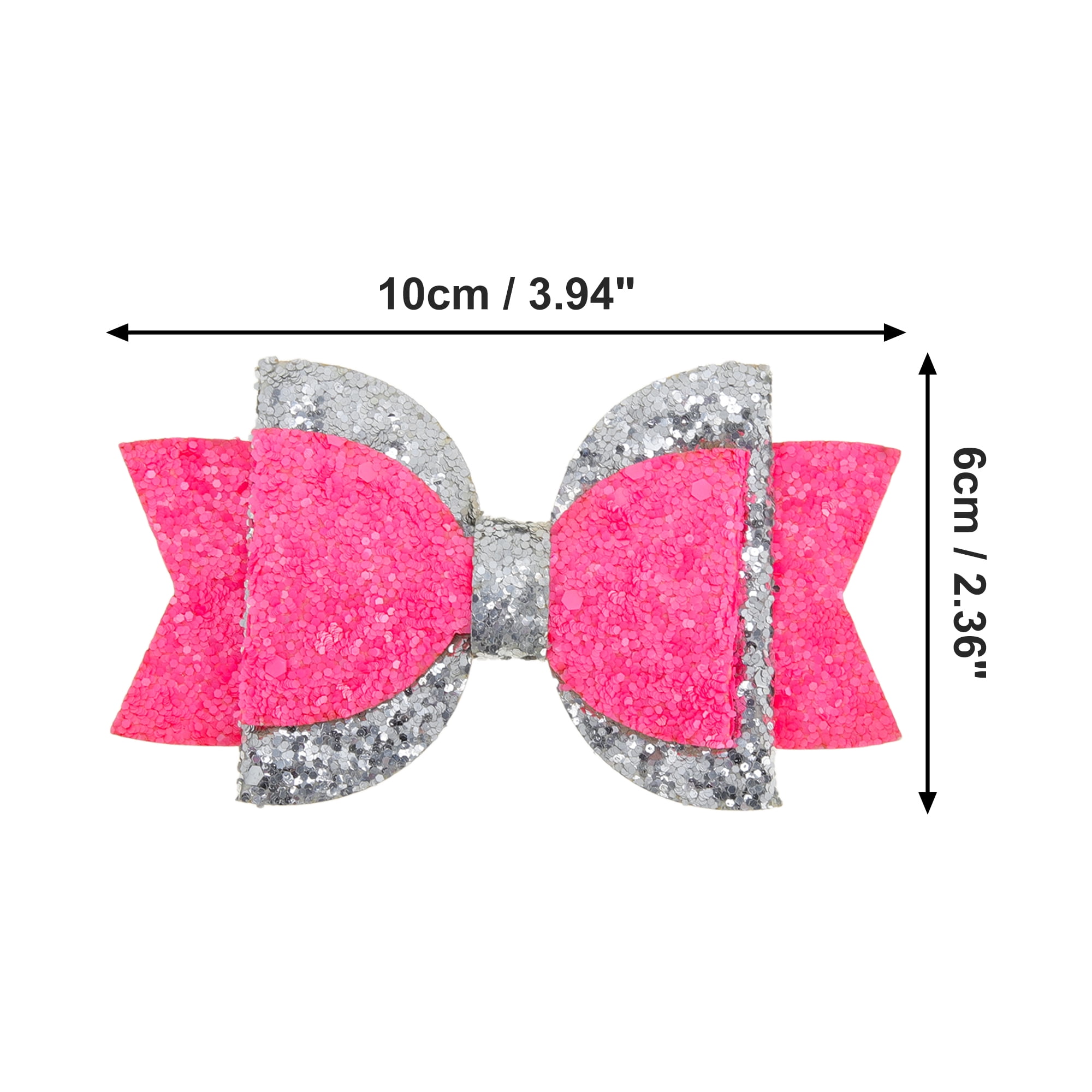 Unique Bargains 1Pc Shiny Bow Home Decoration Drinkware Accessory Pink Silver Tone