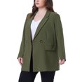 thumbnail image 4 of Agnes Orinda Women's Plus Size Blazers Lapel Button with Pockets Work Jackets Blazer 2X Army Green, 4 of 5