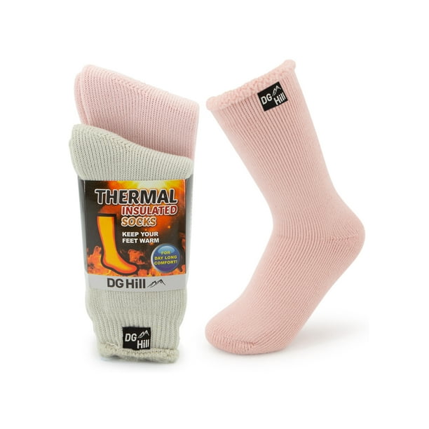 DG Hill 2 Pairs of Thermal Socks For Kids, Thick Heat Trapping