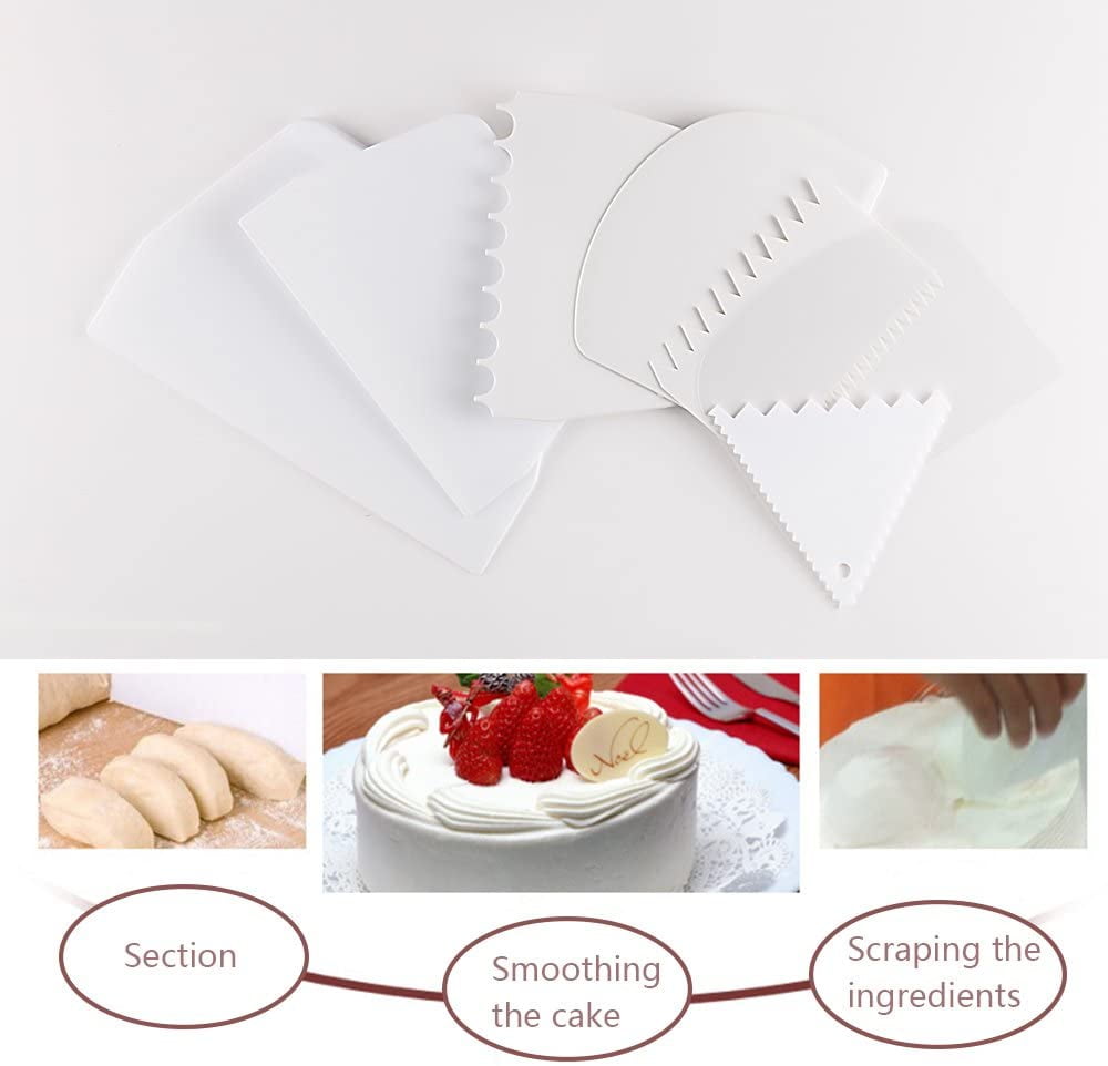 Details about   7pcs/Set Cake Scraper Cake Edge Decorating Tool Scrappers Smoother Cutter Set.' 