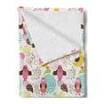 thumbnail image 2 of Cartoon Soft Flannel Fleece Throw Blanket, Happy with Abstract Birds Floral Composition Colorful Image, Cozy Plush for Indoor and Outdoor Use, 60" x 80", Multicolor, by Ambesonne, 2 of 5