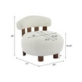 thumbnail image 3 of Christopher Knight Home Bohemian Accent Chair, Boucle Upholstery, Solid Wood Legs, Off White, 3 of 8