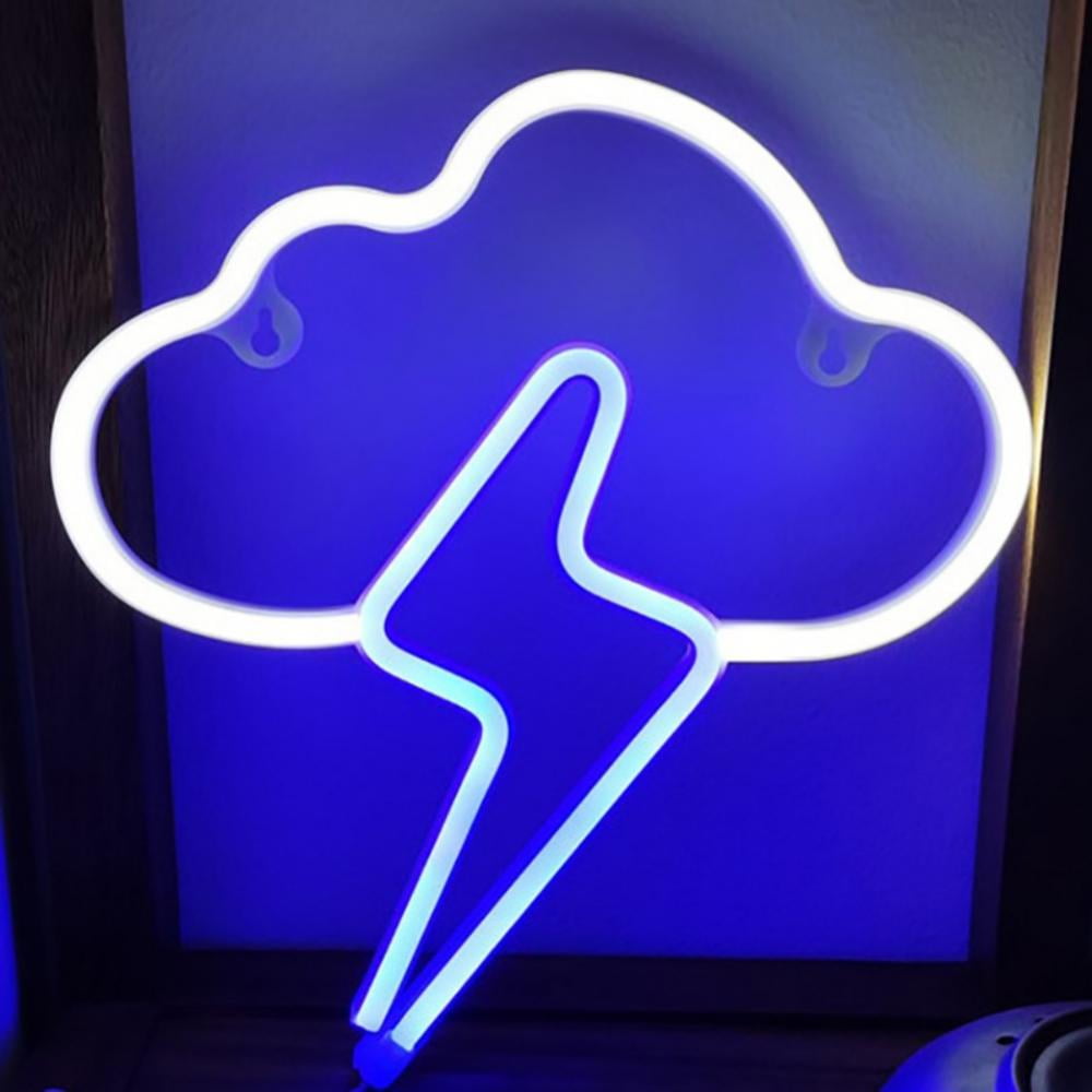 Lightning LED Neon Sign Light Beer Bar Bedroom Wall Decor Xmas Party Gift USB 