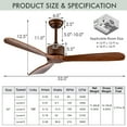 thumbnail image 2 of Resenkos Fans,Blow Cold Air, 52 Inch Modern Ceiling Fan Indoor Outdoor Brushed Nickel Finish with Remote, 2 of 6