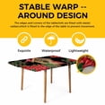 thumbnail image 4 of Christmas Poinsettia Table Cloths for 5 Foot Rectangle Tables, Winter Cardinal Bird Pine Cone Needle Patio Waterproof Elastic Fitted Tablecloths, Washable Rectangular Table Cover for Camping, 4 of 8