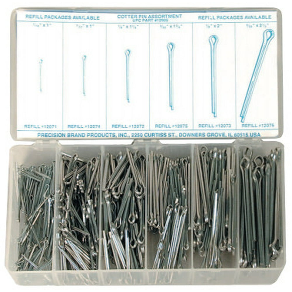 Cotter Pin Assortments, Steel, 600 per set