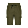 thumbnail image 4 of LADIGASU Men's Casual Pure Color Outdoors Pocket Beach Work Trouser Cargo Shorts Pant, 4 of 6