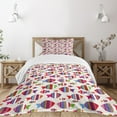 thumbnail image 3 of Ambesonne Fish Quilted Bedspread Set 2 Pcs, Vibrant Striped Fishes, Twin Size, Multicolor, 3 of 6