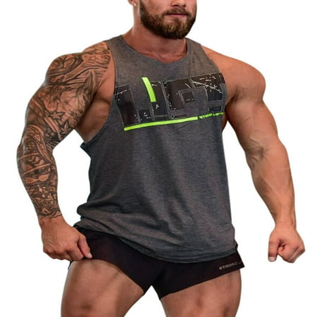 - Mens Cotton Bodybuilding Stringer Tank Tops