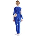 thumbnail image 2 of TiaoBug Kids Girls Turtleneck Long Sleeve Full Length Unitard Gymnastics Dance Leotard Skating Bodysuit Blue 16, 2 of 7
