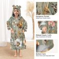 thumbnail image 4 of Wearable Blanket with Sleeves and Pocket Oversized Hooded Sweatshirt 3-14 YR Pastel Vintage Floral S, 4 of 7