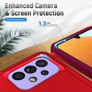 Samsung Galaxy A73 5G Case, Circlemalls Ring Stand Armor Cover Case+Screen Protector-Red