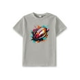 thumbnail image 5 of Big Boys Tops Trendy Rugby Print Splash Ink Casual Short Sleeve Streetwear T-shirt For Kids Boys Super Bowl, 5 of 9