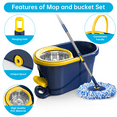thumbnail image 5 of SUGARDAY Spin Mop and Bucket System with Wringer Set for Floors Cleaning,Yellow, 5 of 7