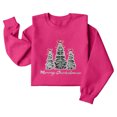 thumbnail image 4 of Christmas T-Shirts And Sweatshirts, Women'S Sweatshirts, Long-Sleeved Pullover Sweatshirts, Women'S Long-Sleeved Tops, Fashion Print Design, Comfortable Wear,Hot Pink,2XL, 4 of 5