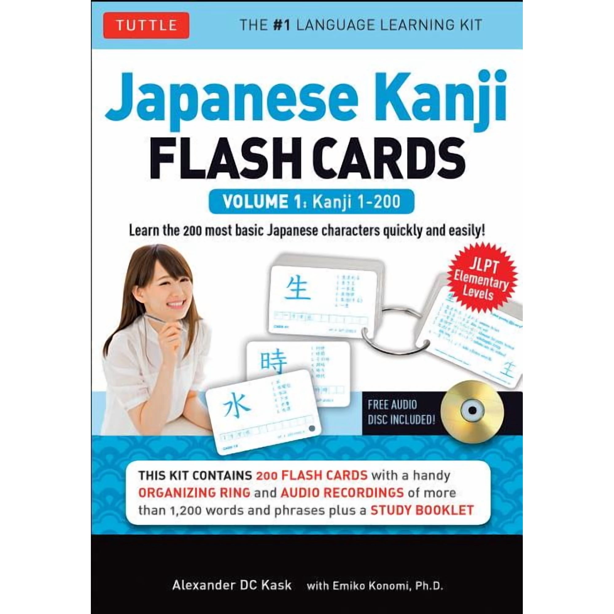 Japanese Kanji Flash Cards Kit Volume 1 : Kanji 1-200: JLPT Beginning Level: Learn 200 Japanese Characters Including Native Speaker Audio, Sample Sentences & Compound Words (Mixed media product)