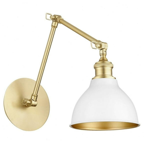 1 Light Wall Mount-Aged Brass/Studio White Finish Bailey Street Home 183-Bel-4539546