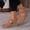 Brown, variant on Womens Comfort Wedge Sandals - Perforated Closed toe Adjustable Strap Summer Shoes Black 39