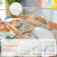 thumbnail image 2 of Thanksgiving Pumpkin Bedding Duvet Cover Set King Size 4 Pieces Fall Leaves Harvest Pastoral Bedding Set with Zipper Closure, 1 Comforter Cover 92x106 Inches 1 Flat Sheet & 2 Pillow Cases, 2 of 7