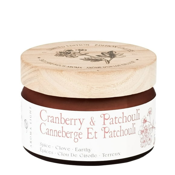 Art Wick 7.2oz Cranberry & Patchouli Soy Wax Blended Scented Candle,1 cotton wick