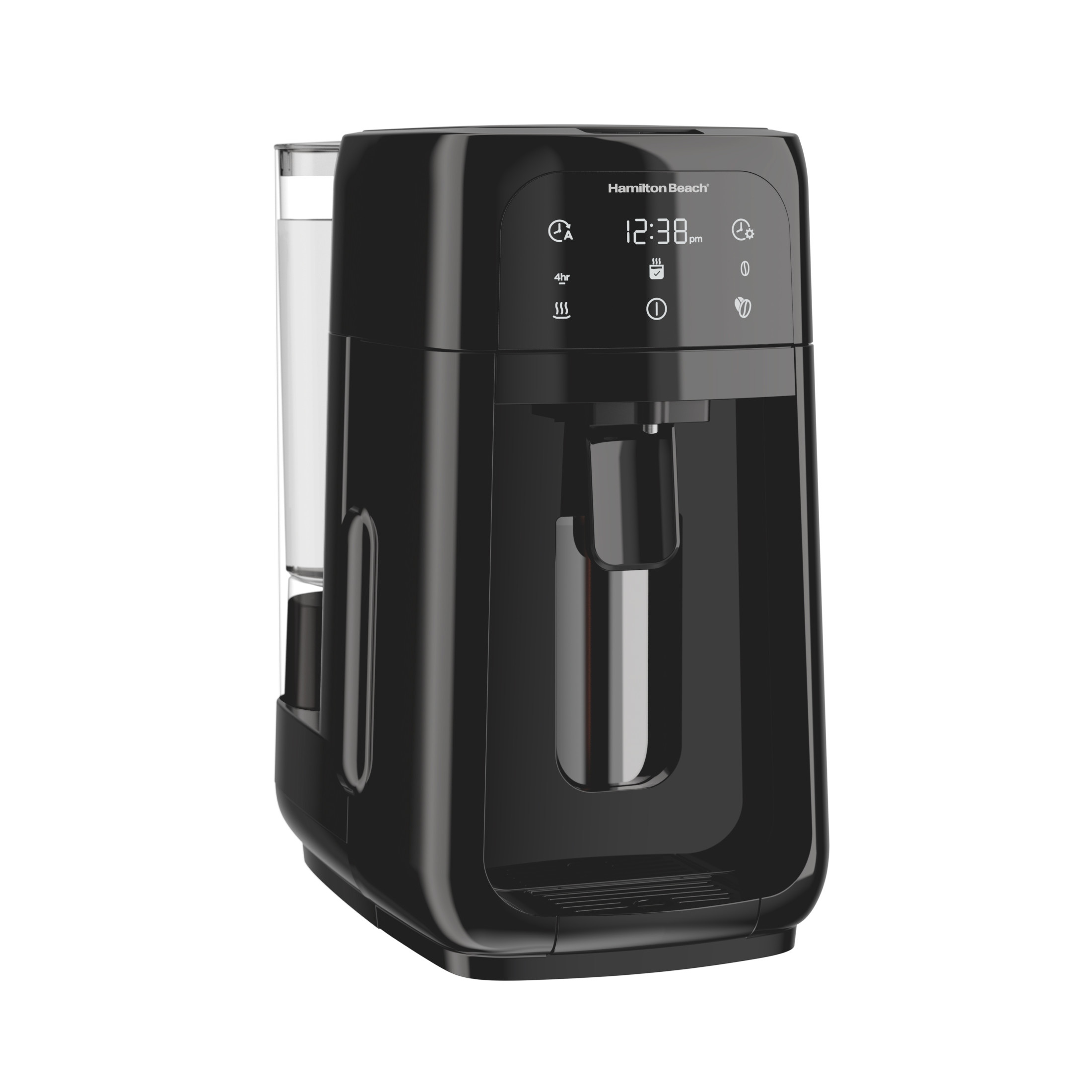 Hamilton Beach One Press 12-Cup Programmable Drip Coffee Maker Machine with Glass Coffee Pot, Cafetera, Black