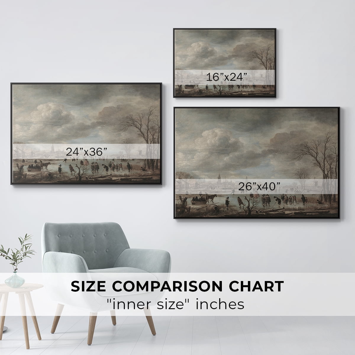 Vintage Landscape-CCCLXXXI By Wexford Home Framed in Black Wood Gallery Wrapped Canvas 17 in. x 25 in.