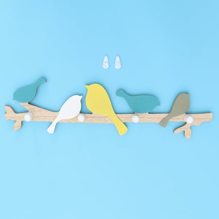 

Wall Hooks 1PC Wooden Wall Hook Bird Design Hook Fashion Clothing Hook Household Hanging Hook for Home Shop Blue