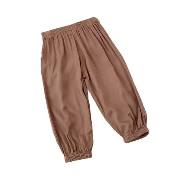 WOLLED Kids Boys Girls Thin Pants Youth Summer Soft Trousers Toddler Cotton Lantern Pants for 1-14 Years