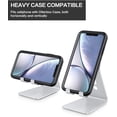 thumbnail image 7 of Adjustable Cell Phone Stand, C2 Aluminum Desktop Phone Dock Holder Compatible with iPhone 11 Pro, SE, XR, 8 Plus 7 6, Samsung Galaxy, Google Pixel and More, Silver, 7 of 7