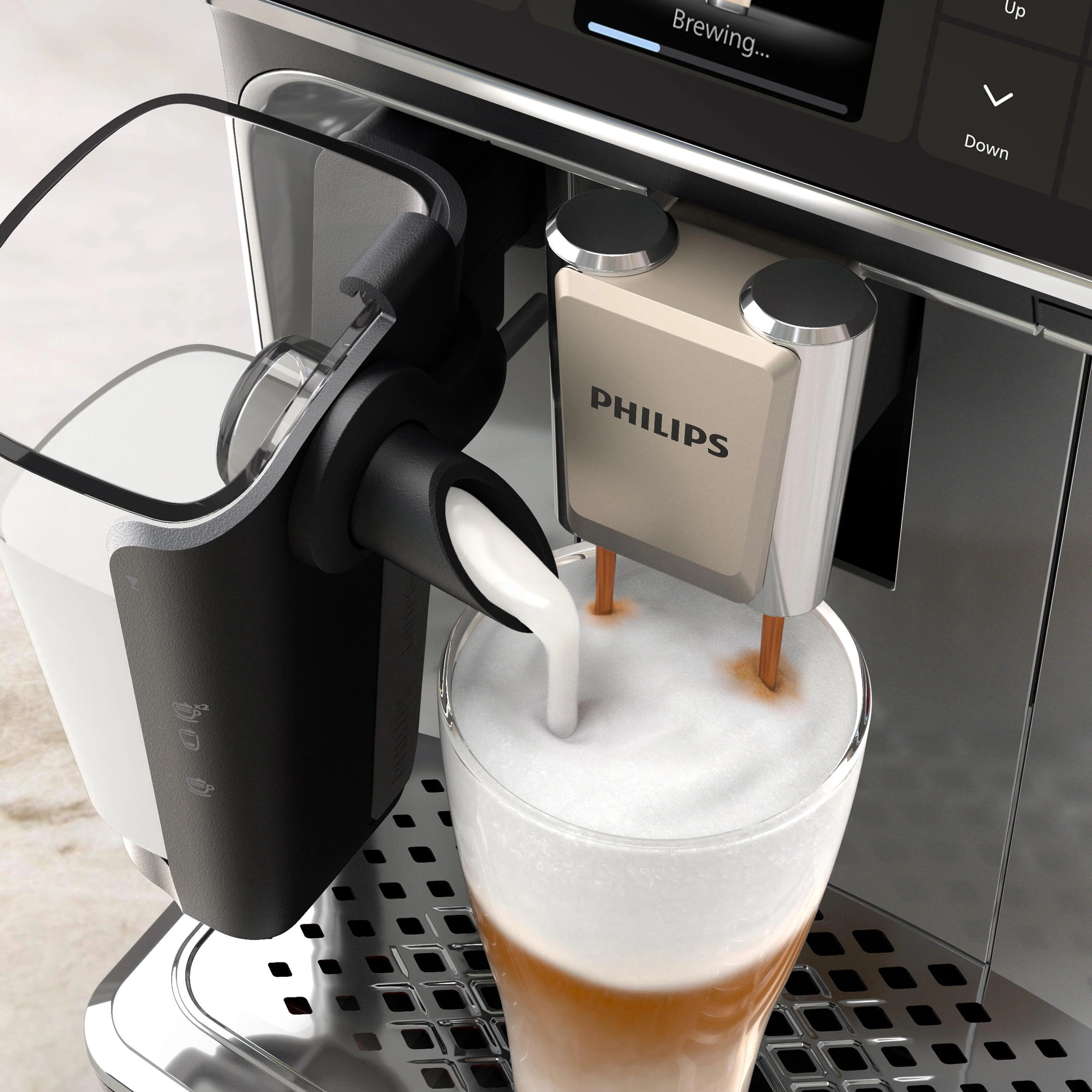 Restored Philips 4400 LatteGo Automatic Espresso Machine | 12 Recipes | Black Chrome | EP4447/90 (Refurbished)