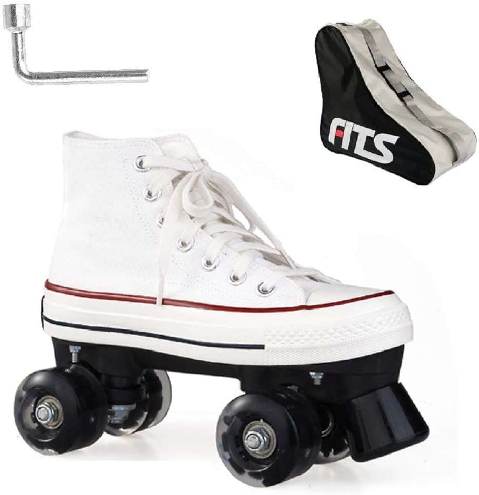 XGeek Canvas Roller Skates for Women Men Adjustable Canvas Double Row