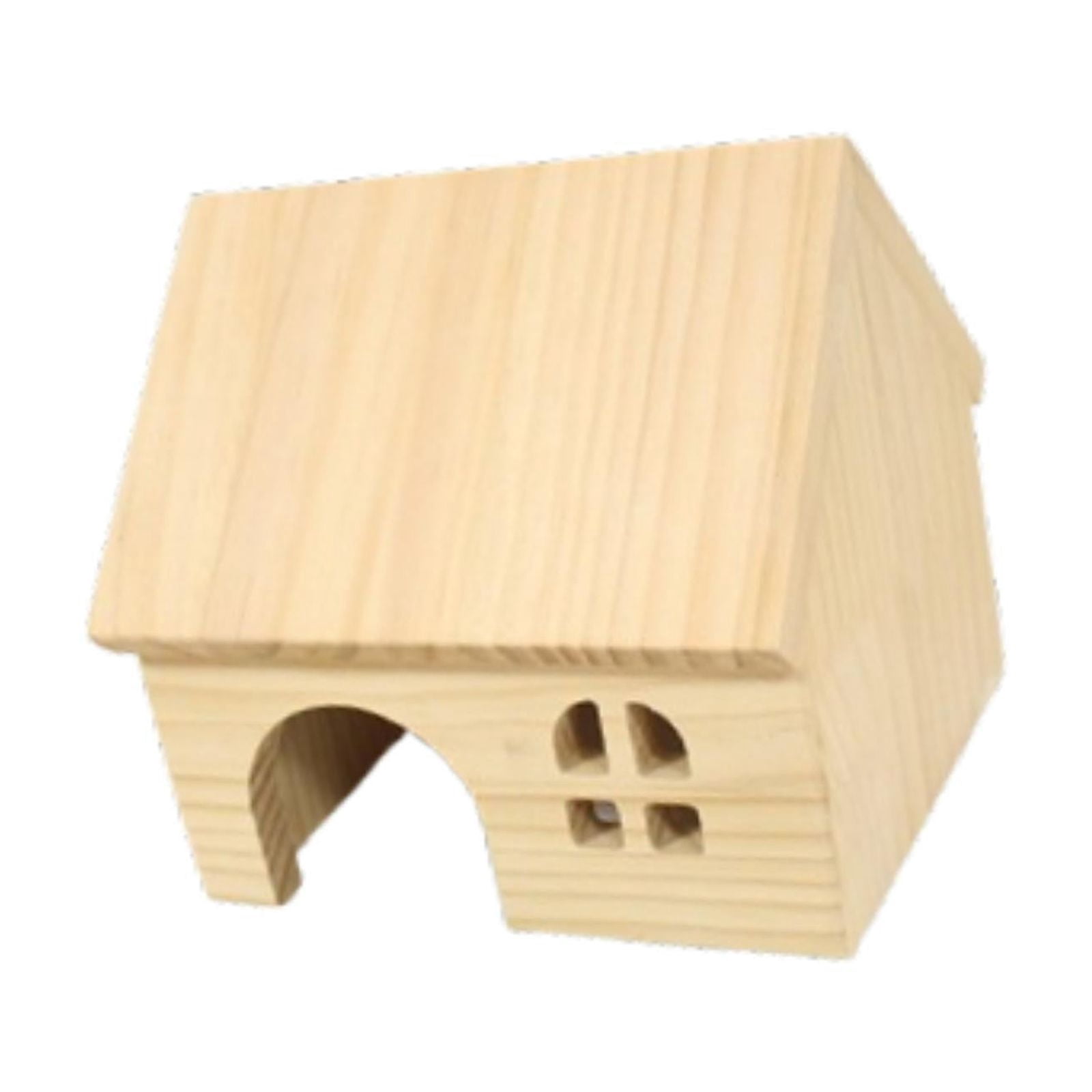 Serenable Hamster Wood House Wood Pets Habitat Hut Hideaway Hide Supplies Wooden Toy Pet House for Lemmings Gerbils Mice Syrian Hamsters s